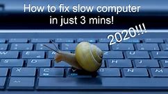 Fix slow computer in just 3 mins!!!