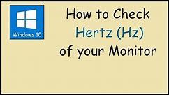How to check the hertz of a monitor in Windows 10