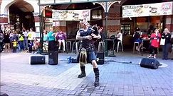 Thunderstruck AC/DC on flaming bagpipes!