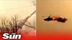 Dramatic moment Ukrainian troops shoot down Russian helicopter using British ‘Starstreak’ missiles