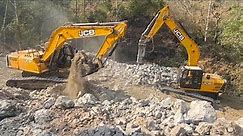 Large Excavator Working Videos | Excavator Clearing Stones from Roads | JCB Video | Bulldozer
