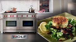 Wolf Gas Range/Griddle/Oven/Convection - CRAB CAKES demonstration