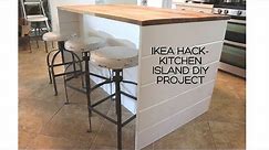 IKEA HACK-DIY IKEA Kitchen Island/Shiplap Sides/Thrifted Wood Countertop