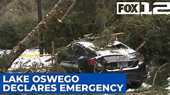 Lake Oswego declares emergency as trees crush houses, cars