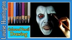 "PAZUZU" Demon Coloured Pencil Drawing (The Exorcist horror Fan Art). Caran D'Ache Luminance Pencils