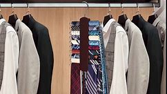 2 Pack Tie Rack for Closet, Premium Wooden Necktie Organizer Storage Tie/Belt Hanger, 360 Degree Swivel Space Saving Ties Holder for Men Hanging 40 Ties, Scarves Red