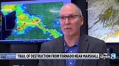 Drone 8 footage shows path of 'very rare' tornado