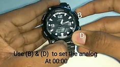 casio tough solar watch analog setting (model no-5208)