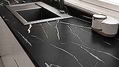 Matt Black Marble Contact Paper for Counter Tops Peel and Stick Countertops Contact Paper Self Adhesive Waterproof Kitchen Wallpaper 15.7'' x 118'' Self Adhesive Vinyl Paper for Cabinets