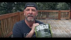 DIY - Staining A Deck with Sico semi transparent stain - Old weathered wood soaks up stain
