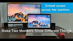 Extend the display || Make Two Monitors Show Different Things || Dual Monitor Setup
