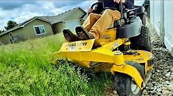 Satisfying Tall Grass Mowing | Overgrown Lawn Makeover + Stripes