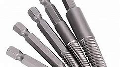 ViaGasaFamido 5Pcs Screw Extractor, Broken Screw Remover Set, Stripped Screw Extractor Kit, Hex Shank Fine Teeth Damaged Bolts Removal Tool for Stainless Steel 8.8-12.9 Grade Bolts