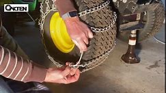 OakTen Set of 2 Tire Chains 22x9.5x12, 22x11x10, 23x10x12 for Lawn Garden Tractors, Mowers, and Riders, 2-Link Design for Enhanced Traction