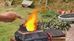 use saw dust as smokeless fuel#woodstove #outdoors #outdoorstove(0) | Connie Swank