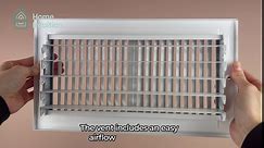 Home Intuition Ceiling Register - Air Vent Covers for Home Ceiling or Wall - 12X8 Inch (Duct Opening) 3-Way White Grille Register Cover with Adjustable Damper for HVAC Heat and Cold Air Conditioner