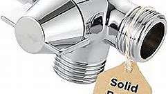 ALL METAL 3 Way Shower Diverter Valve - Shower Arm Diverter Connects Both Fixed and Hand Held Showerheads to Shower Arm - Shower Diverter 3 Way for Dual Shower Head - Shower Splitter 2 Way - Chrome