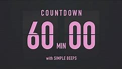 60 Minutes Countdown Flip Clock Timer / Simple Beeps 💕🖤