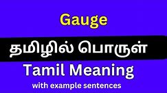 Gauge meaning in Tamil/Gauge தமிழில் பொருள்