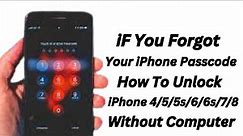 How To Unlock Old iPhone Screen Lock without Data Losing 2024 ! iPhone 4/5/6/7/8/ Series Support