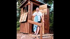Off grid composting toilet and solar powered shower. How it works and look inside.