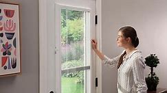 ODL White Cordless Add On Enclosed Blind with 1/2 in. Wide Aluminum Blinds for 20 in. Width x 36 in. Length Door Window ADDON2036E