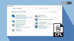 List Of Windows Control Panel Applets (CPL Files)