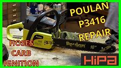 Poulan (P3416)-(P3314) Chainsaw Repair & Service ~ Carb Rebuild, Hoses Replaced & Ignition How To