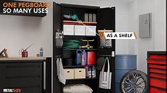 Locking Metal Storage Cabinet | Garage Storage Cabinet with Doors | 71" Lockable Tool Cabinet | Metal Cabinets for Home Office (Dark Gray)