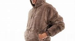 ASOS DESIGN oversized hoodie in brown faux fur | ASOS
