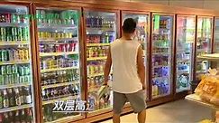 Large Supermarket Commercial Vertical Glass Door Refrigerator Remote Type