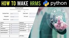 How to make HR Payroll Employee Management Software in Python