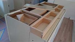 How to build and make a double sided kitchen island from wall cabinets | Diy Kitchen island ideas