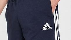 adidas sportswear essentials french terry 3 stripe shorts in navy | ASOS
