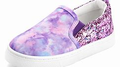 Bocca Kid's Slip on Sneakers Purple Girls Canvas Walking Shoes Size 3