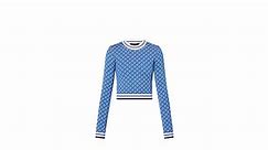 Products by Louis Vuitton: Monogram Flower Jacquard Cropped Pullover