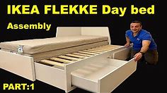 Ikea day bed assembly instructions / IKEA FLEKKE Day bed frame with 2 drawers assembly : PART 1