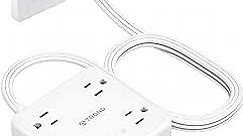 TROND Surge Protector Power Strip with USB, Ultra Thin Flat Plug Extension Cord 5ft, 8 Wide AC Outlets, 3 USB A & 1 USB C, 1440J Surge Protection for Home Office Dorm Room Essentials, White
