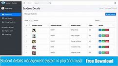 Online student details management system | Free Source Code