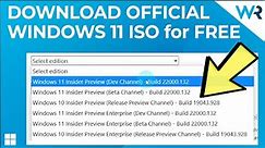 How to download the Official Windows 11 ISO for FREE