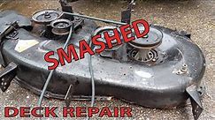 Deck Repair - Dented Garden tractor - Riding Lawnmower