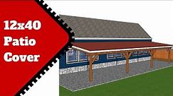 12x40 Lean to Patio Cover Plans