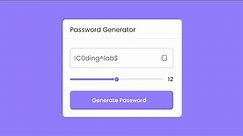 Create Random Password Generator in HTML CSS & JavaScript | Strong Password Generator