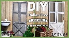 DIY Dollar Tree Wood Screen Farmhouse Door Decor - Rustic Room or Wall Decor - Simple, Cheap & Easy