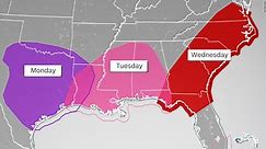 A multiday, severe storm outbreak is forecast across the South this week