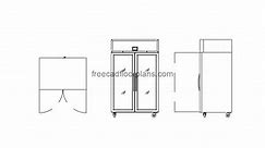 Two-Door Refrigerator - Free CAD Drawings