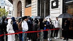Apple stores packed on iPhone 15 launch day around the world