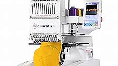 Smartstitch S-1201 Compact Embroidery Machine with 12 Needles, 1200SPM Max Speed, 7“ Touch Screen, 9.5"x12.6" Embroidery Area, Your First Commercial Embroidery Machine for Flat, Hat, T-shirt and more
