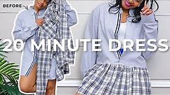 How To Make A Cute Dress in 20 Minutes! | Beginner DIY Sewing Upcycle