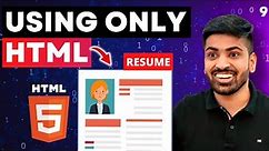 HTML Course Beginner to Advance | Resume Website Project Using Only HTML | Web Development Course 9
